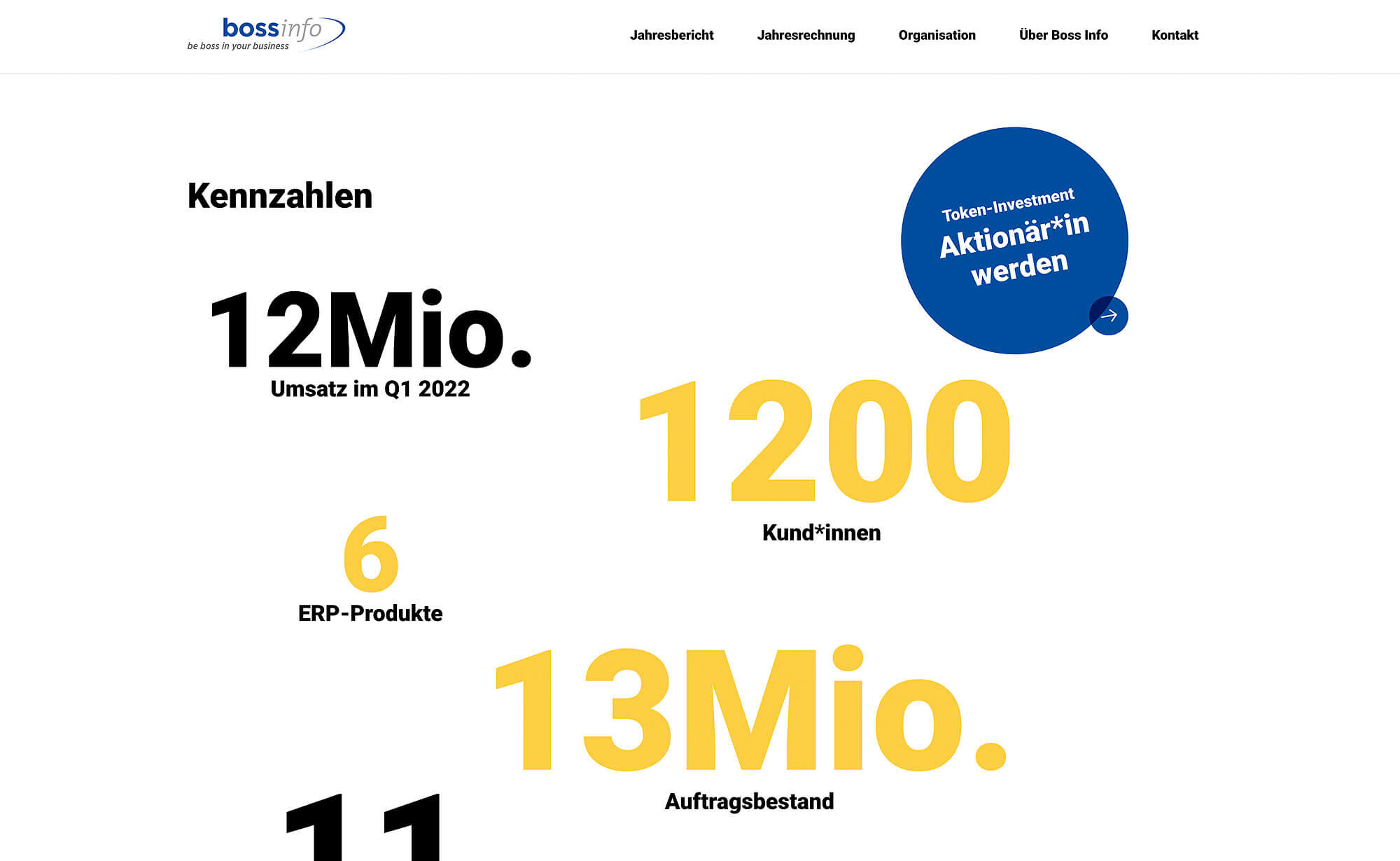 Website Screenshot – Bossinfo AG Geschäftsbericht 2021
